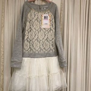 New with tags size 6 girls gray and tulle dress